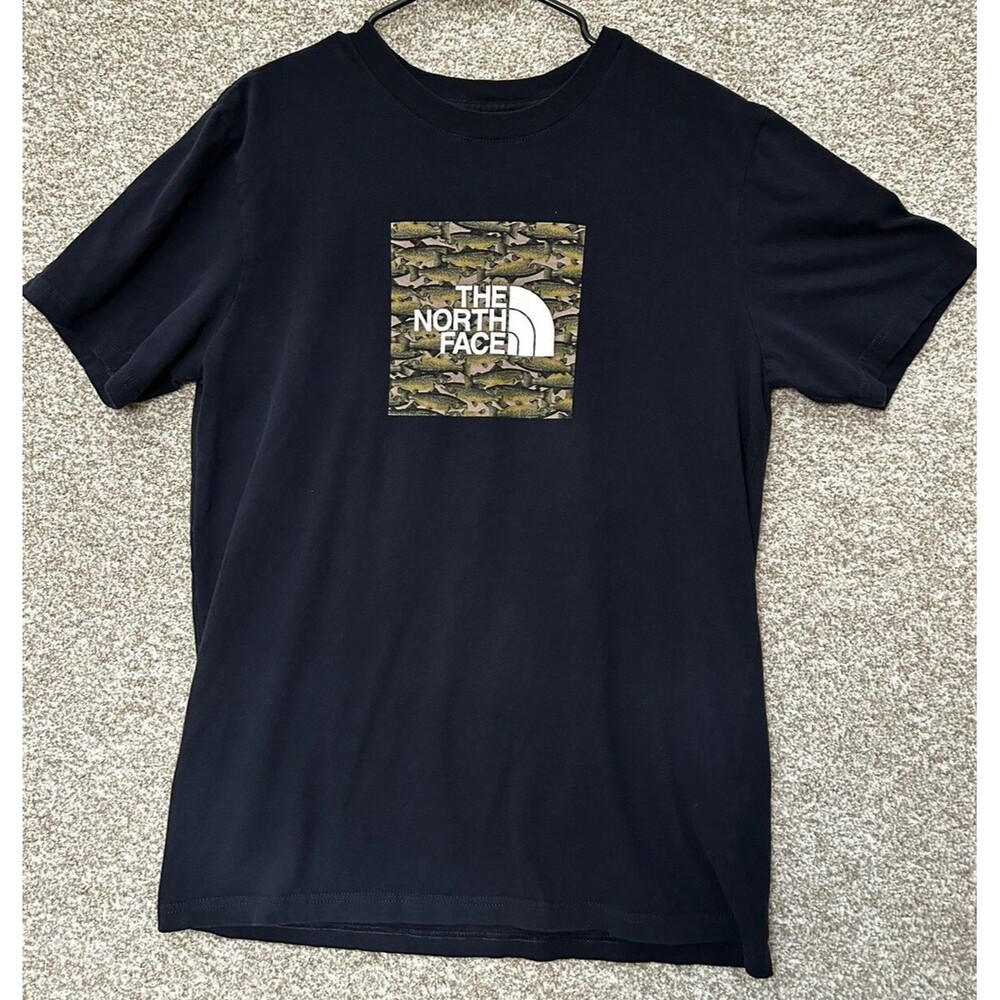 The North Face Boxed Graphic Fish T-Shirt Men’s XL Black Short Sleeve Crew Neck